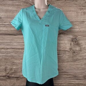 FIGS Teal Women's XXS Technical Collection Scrub Top FW1100 Pocket V Neck (854)